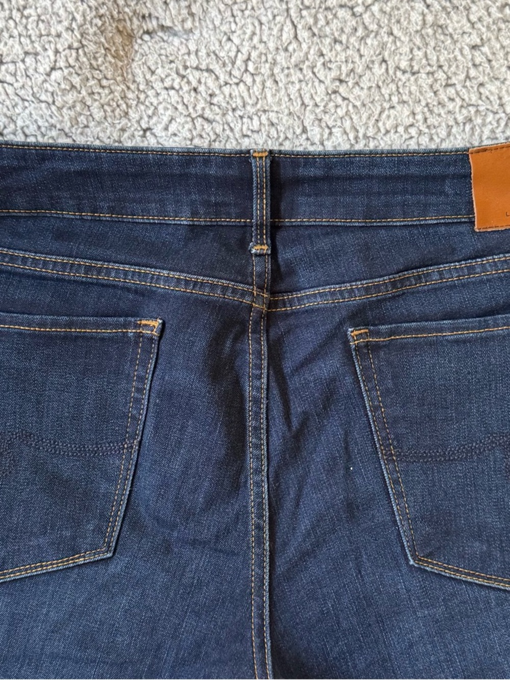 Lands' End Dark Indigo Wide-Leg Jeans with Contrast Stitching